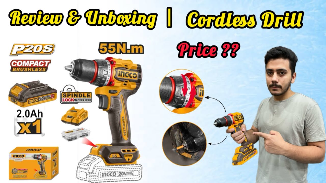 INGCO CORDLESS DRILL 55NM | REVIEW & UNBOXING | PRICE & DETAI | 20V