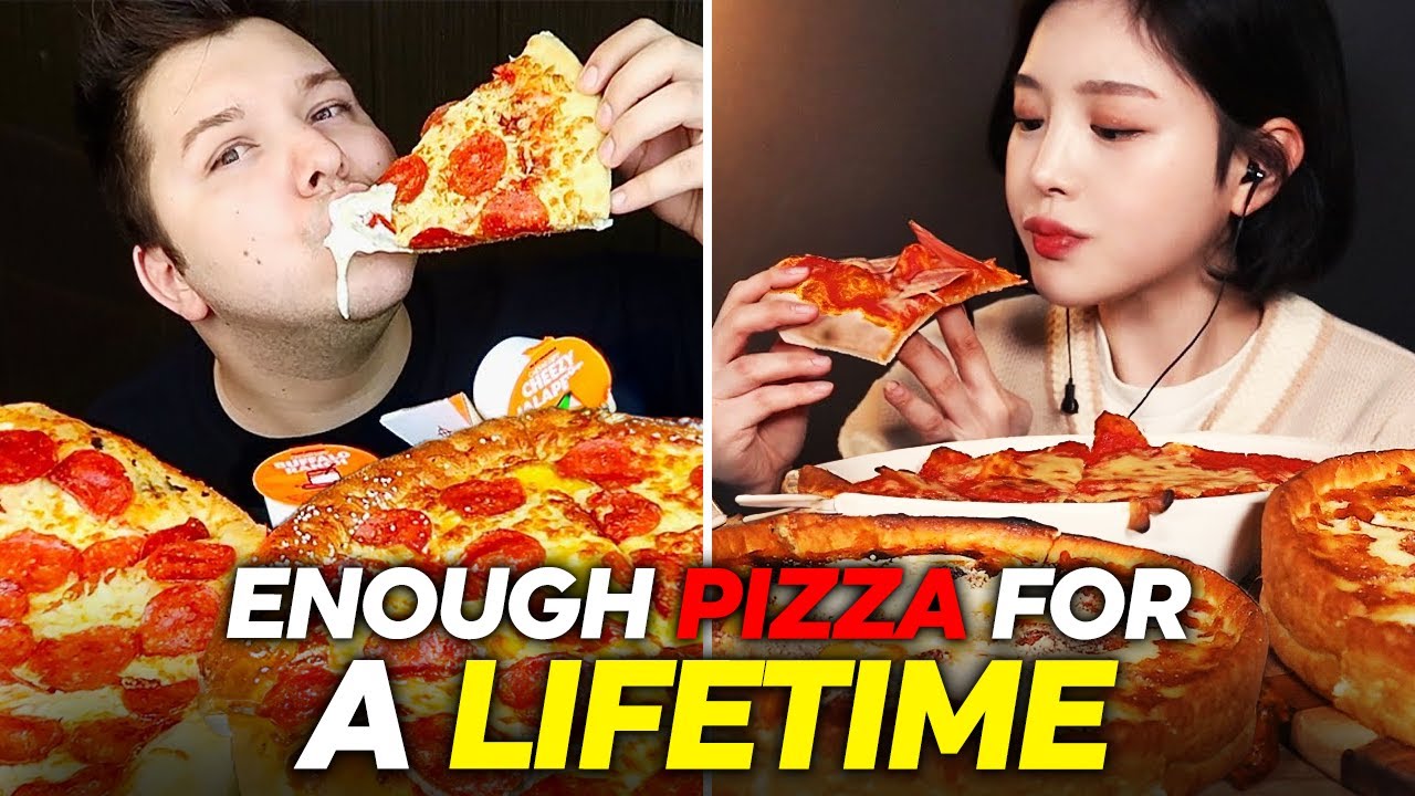 PIZZA mukbangs MEGA COMPILATION (Vox2 Compilation)