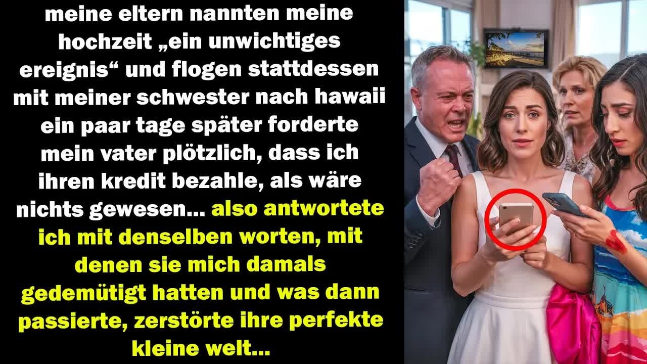 sie nannten meine hochzeit „unwichtig“ – doch dann wollte mein vater, dass ich ihren kredit zahle.