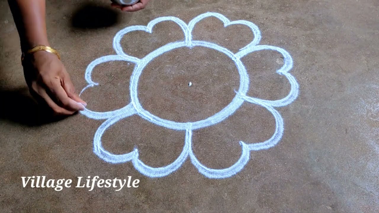 Puratasi Madham special village lifestyle kollam beautiful Rangoli Easy Rangoli pandaga muggulu