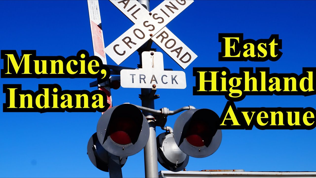Railroad Crossing: Highland Avenue in Muncie, Indiana, NS Single Main