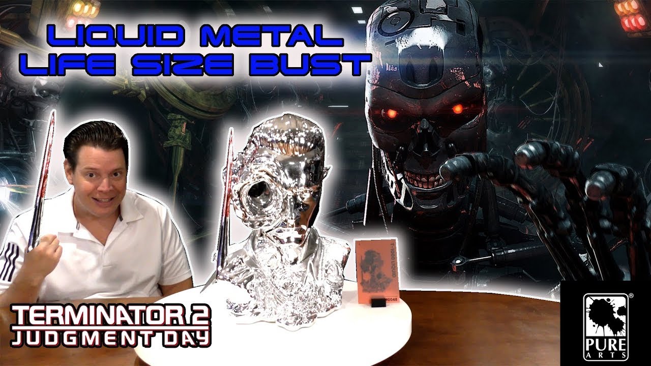 Pure Arts TERMINATOR Statue: T2 T-1000 Life Size Bust