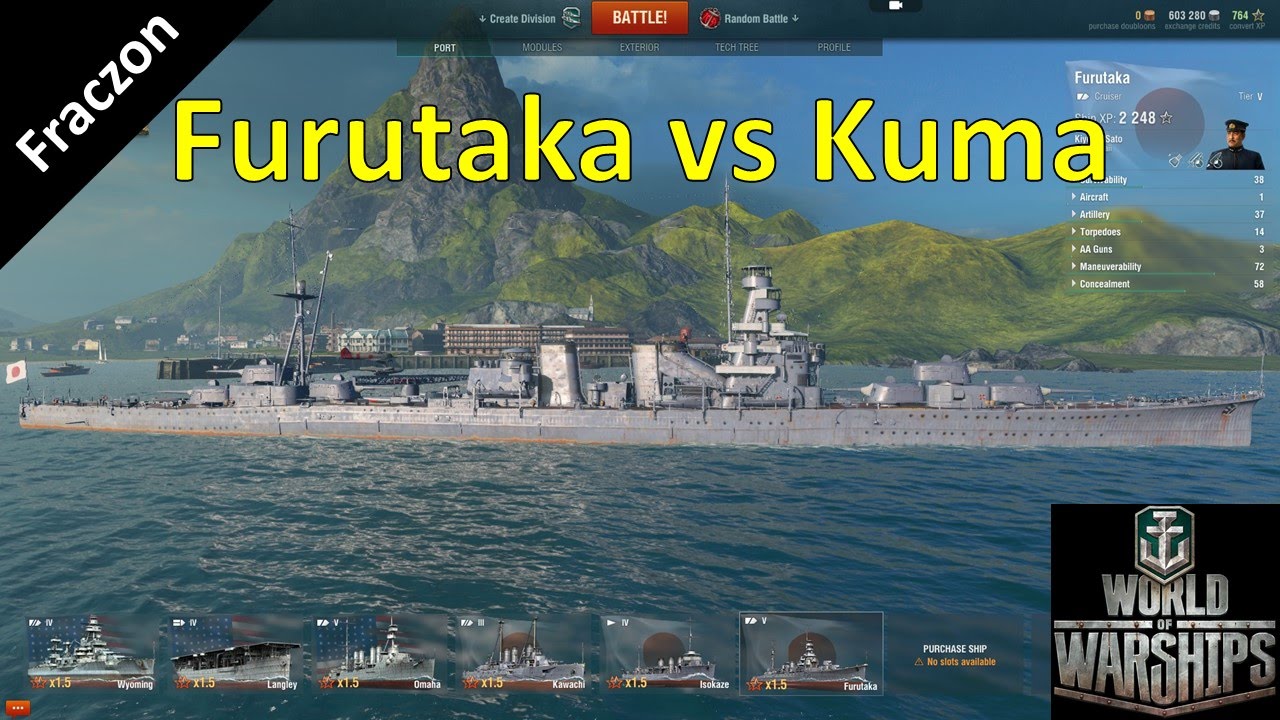 World of Warships Gameplay: Furutaka vs Kuma - Cruiser comparison