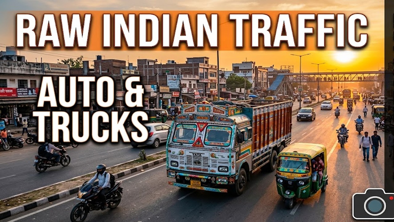 Real India Street Cam: Busy Highway Traffic & Ambient Sounds