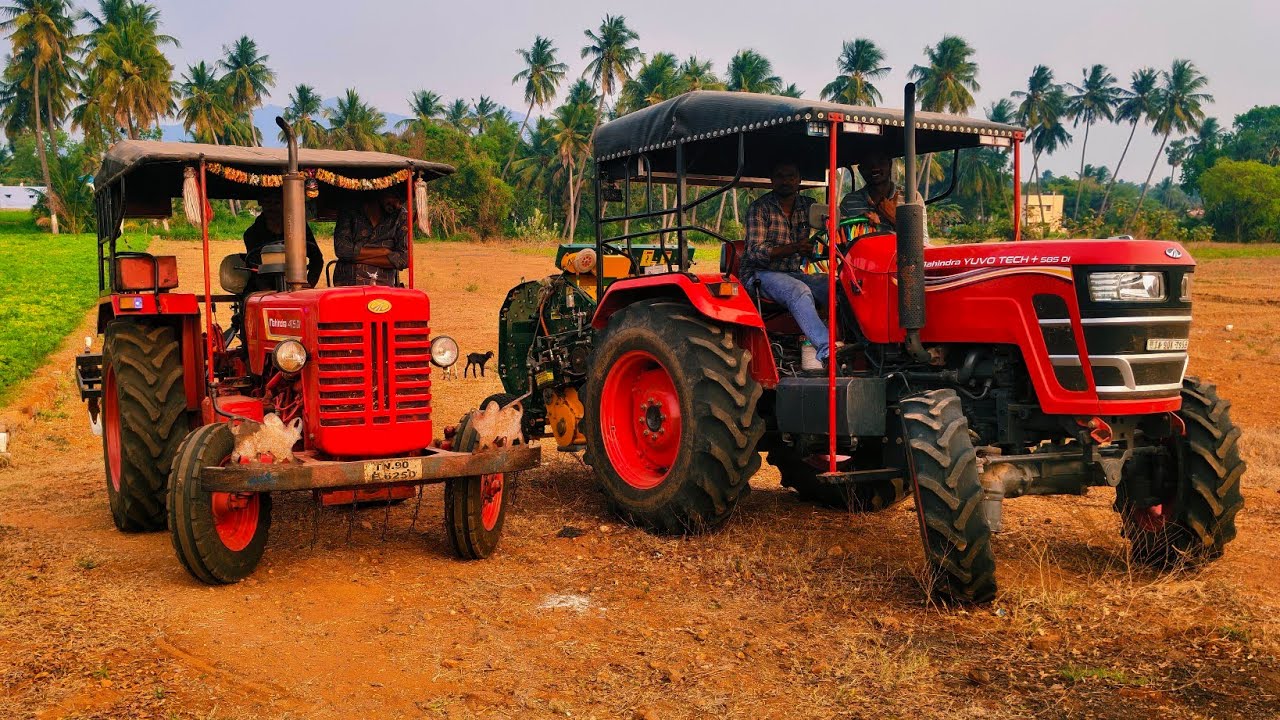 Mahindra yuvo tech Plus 585 4wd tractor Goes to bharat baler groundnut kodi rolling performance..