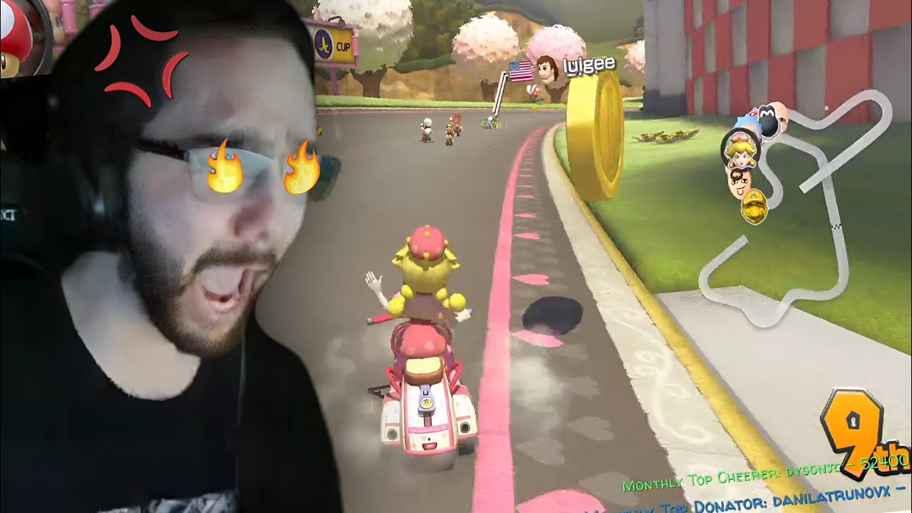 Redshell loses it and rage quits Mario Kart 8!