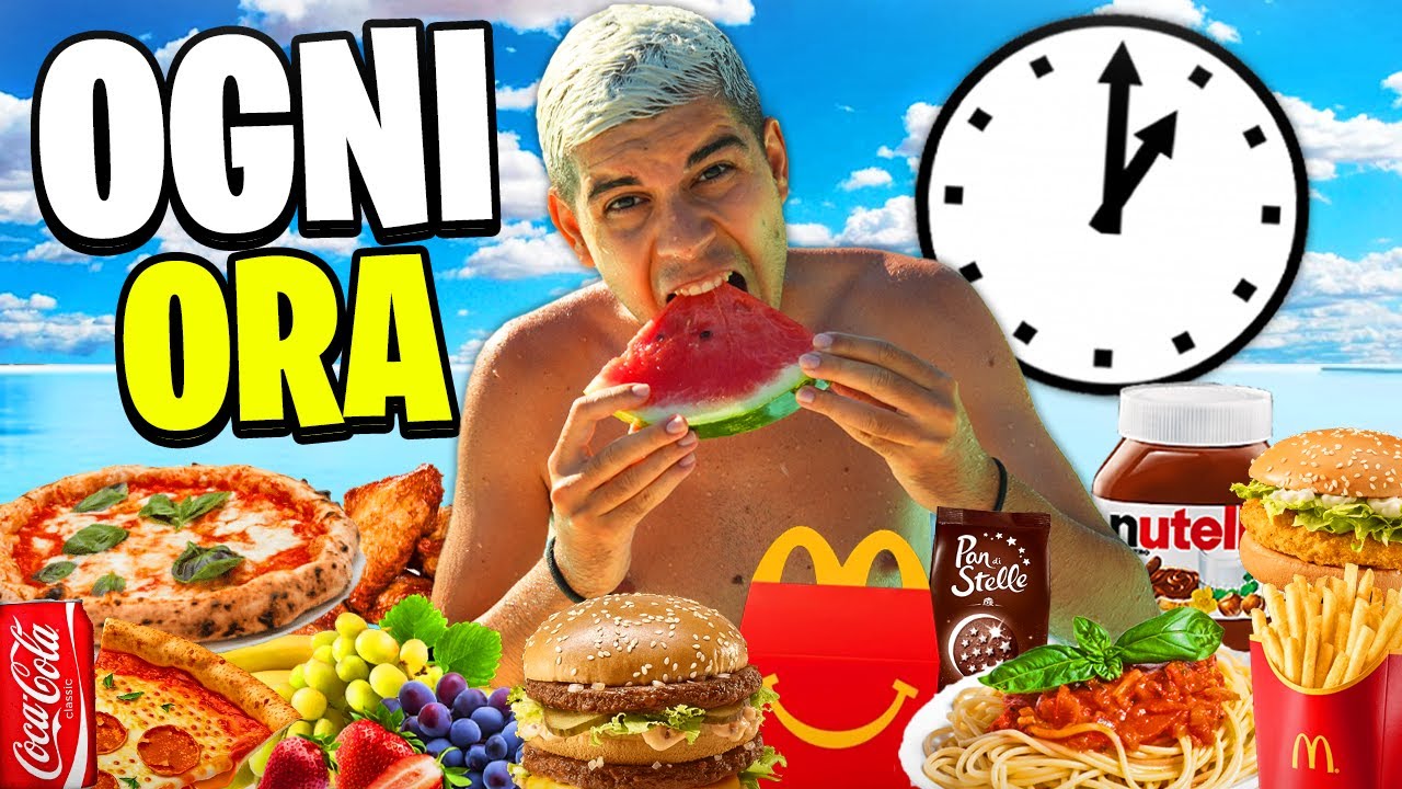 🕒🍔 MANGIO SOLO CIBO in PISCINA ad OGNI ORA PER UN GIORNO!! Non fatelo a casa...