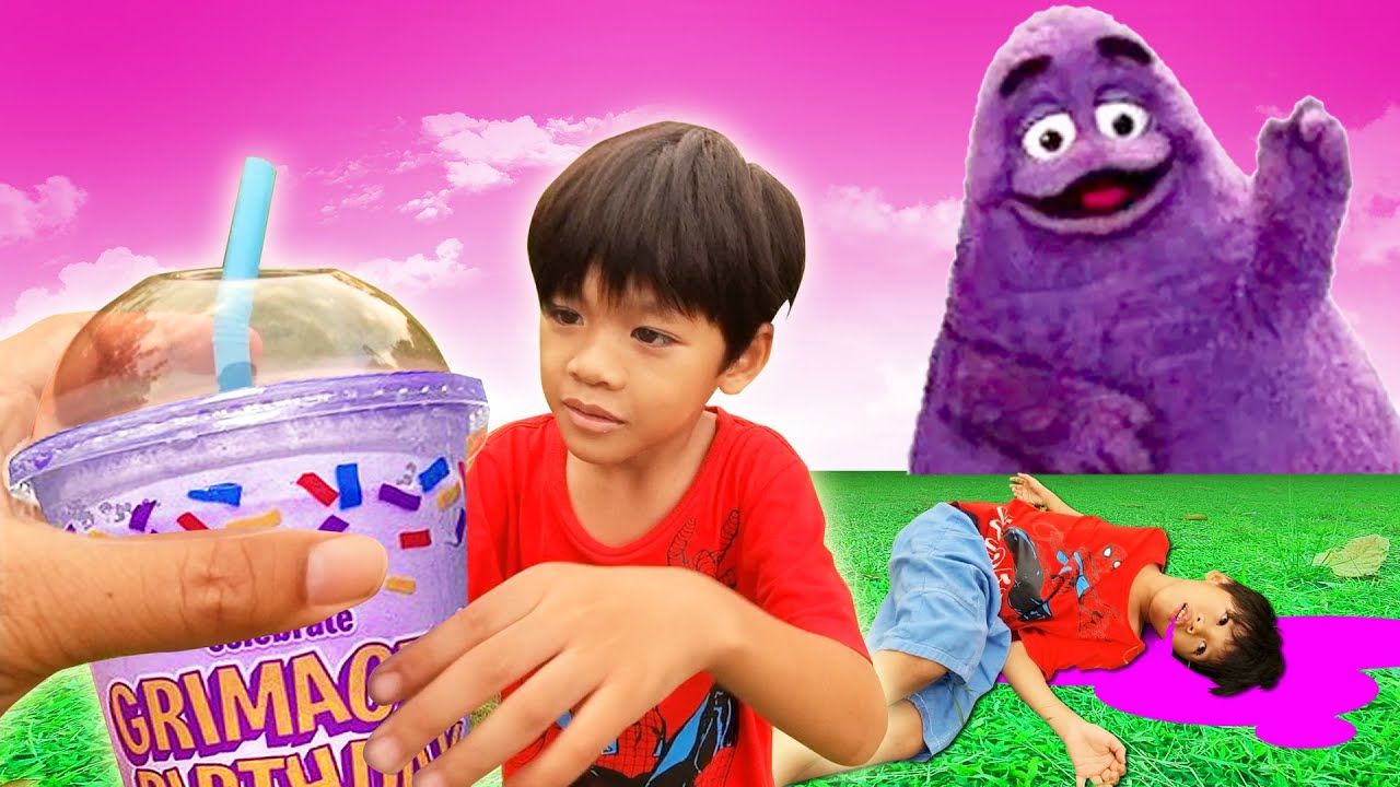 แย่แล้ว !? น้องไนล์กินน้ำปั่นสีม่วงเข้าไป ตามหาตัว Grimace Shake ของเล่นสีม่วง I หนูดีมาแล้วจ้า