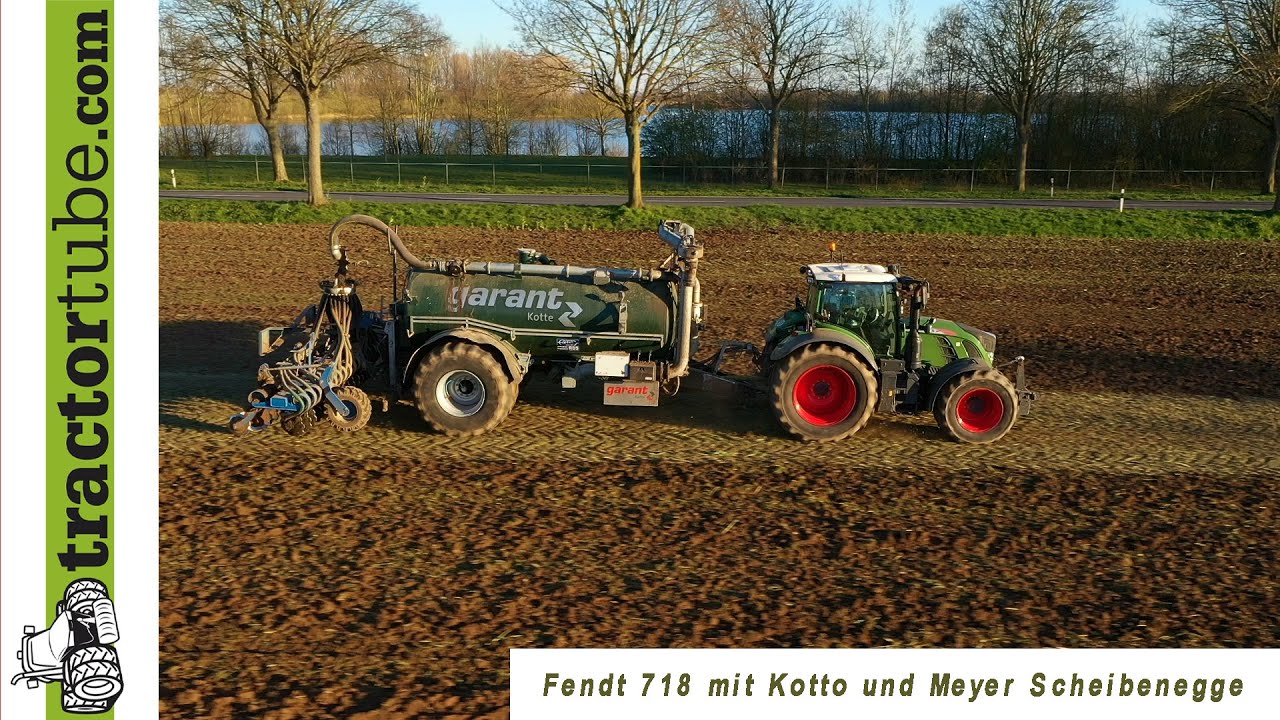 Gülle ausbringen mit Kotte Fass und Meyer Scheibenegge