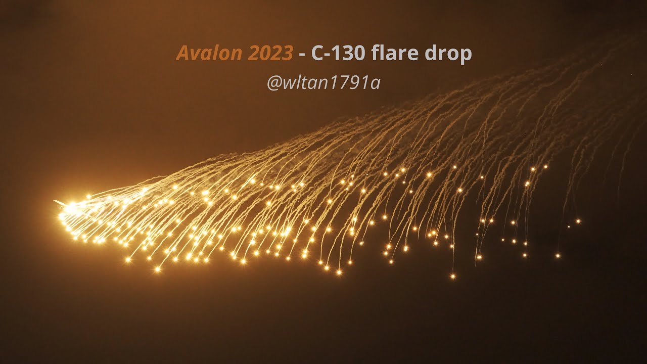 [Avalon 2023] RAAF C-130 flare drop