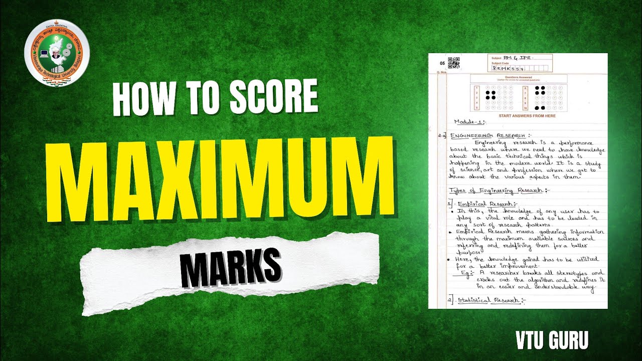 How to Score Maximum Marks in VTU Theory Exams | VTU Exams Tips | VTU Answer Booklet Tips