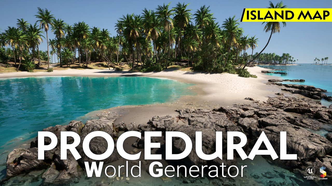 Procedural World Generator v1.2 - Tropical Island Map OVERVIEW #ue5 #unrealengine