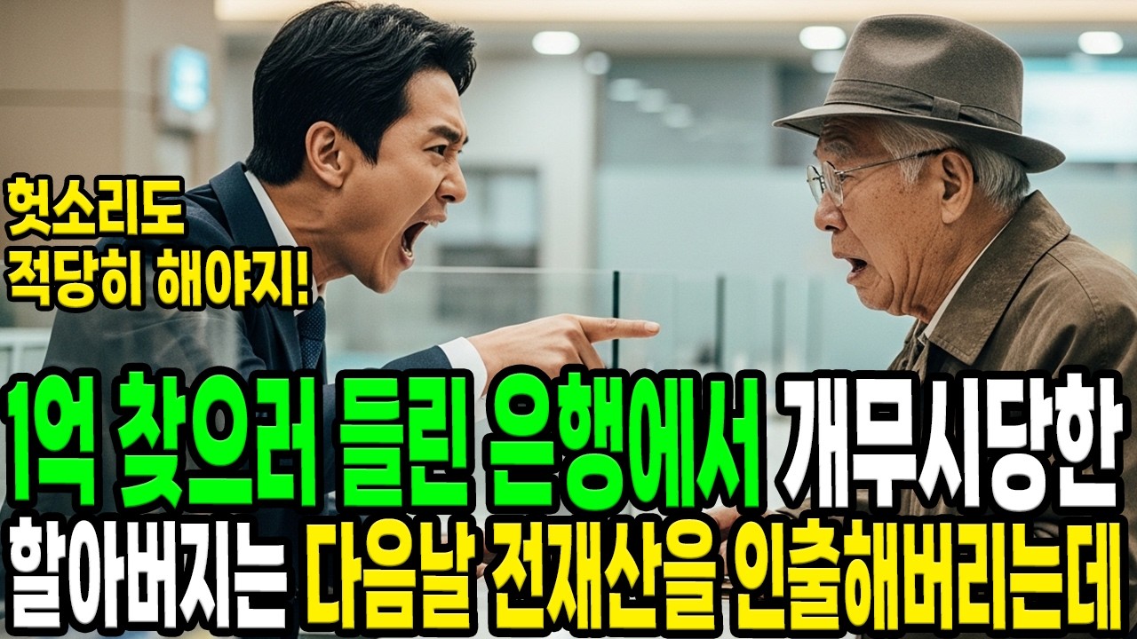 1억원 찾으러 들린 은행에서 개무시당하던 할아버지는 전재산을 전부 인출해버리는데..ㅣ인생사연ㅣ오디오북ㅣ