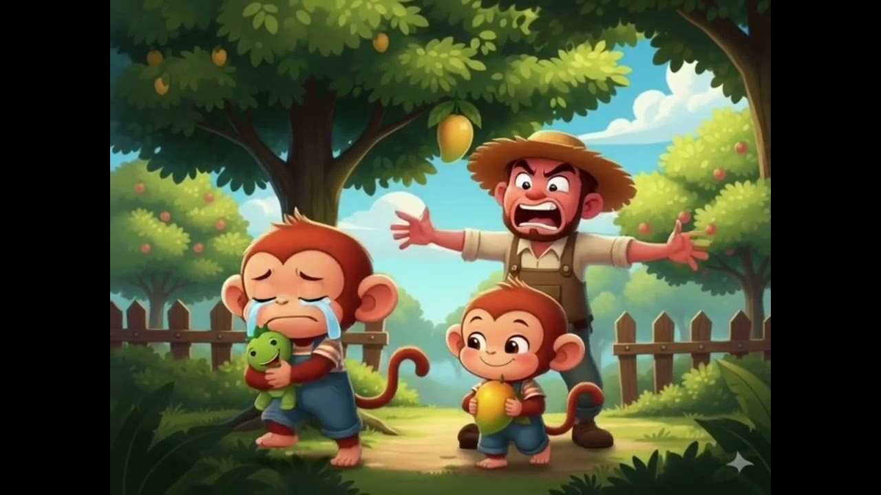 Jungle Mein Bhai Bahan Aur Aam 🥭 | Cute Monkey Story.          