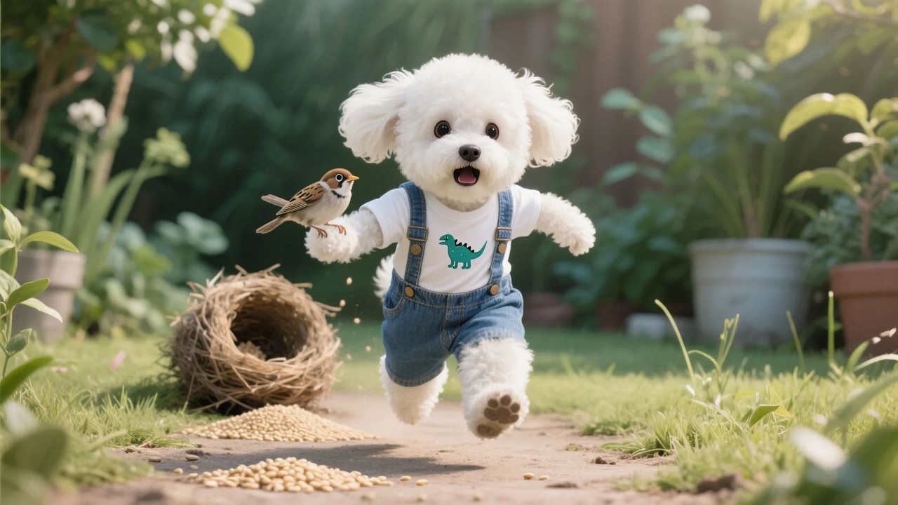 Baby Puppy cared for injured bird🐦🌳, Mama Dog helped build new nest!🏡
