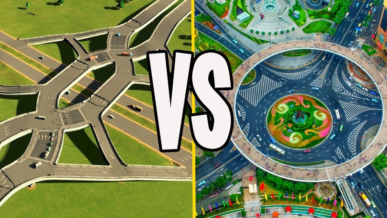 Roundabouts Vs Diverging Diamond...Who WIns in Cities Skylines?