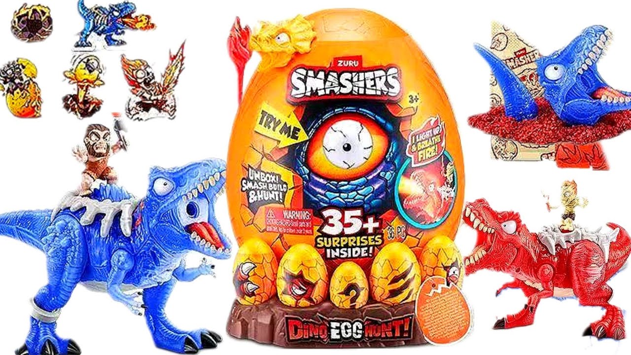 UNBOXING ZURU SMASHERS 35+ SURPRISE INSIDE | DINO EGG HUNT | ASMR