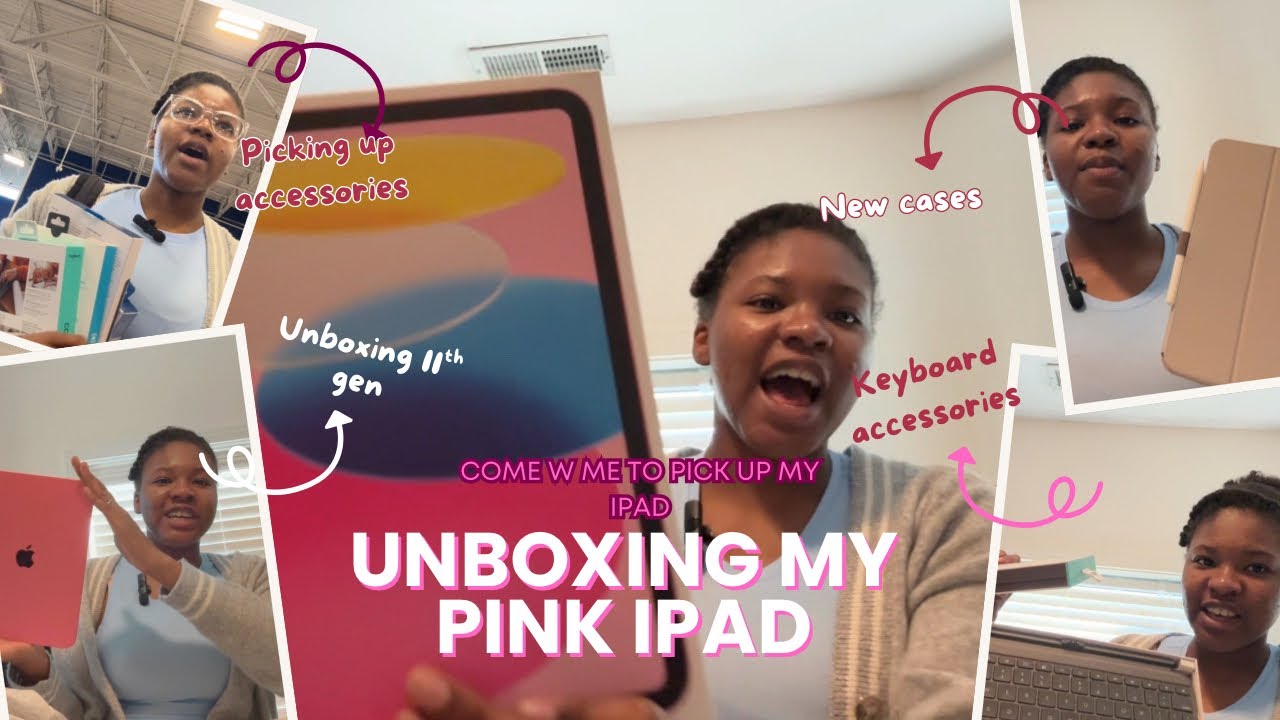 PINK IPAD UNBOXING | setup + accessories