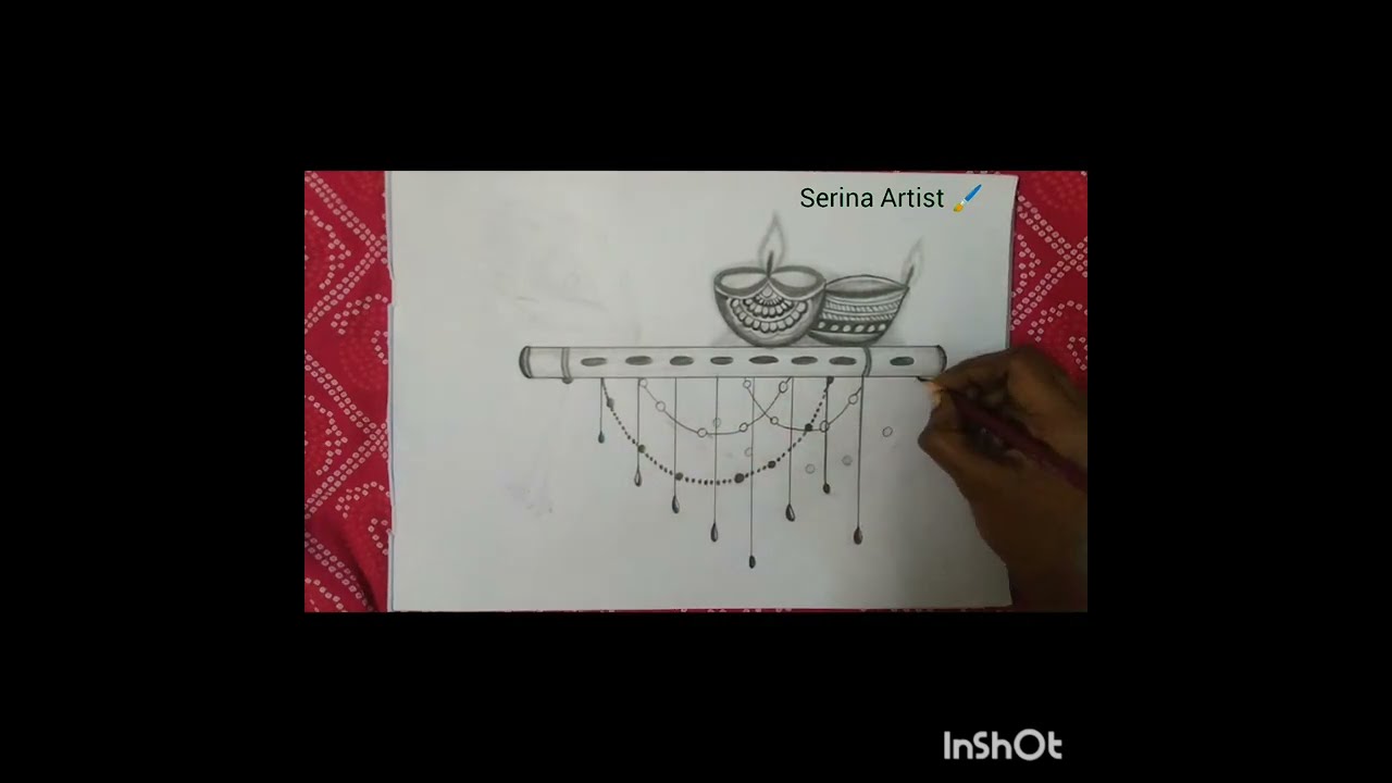 Howtodrawdiyadrawing #pencildrawing #beautifuldrawing #Krishnaflute #peacockfeather #easydrawing 