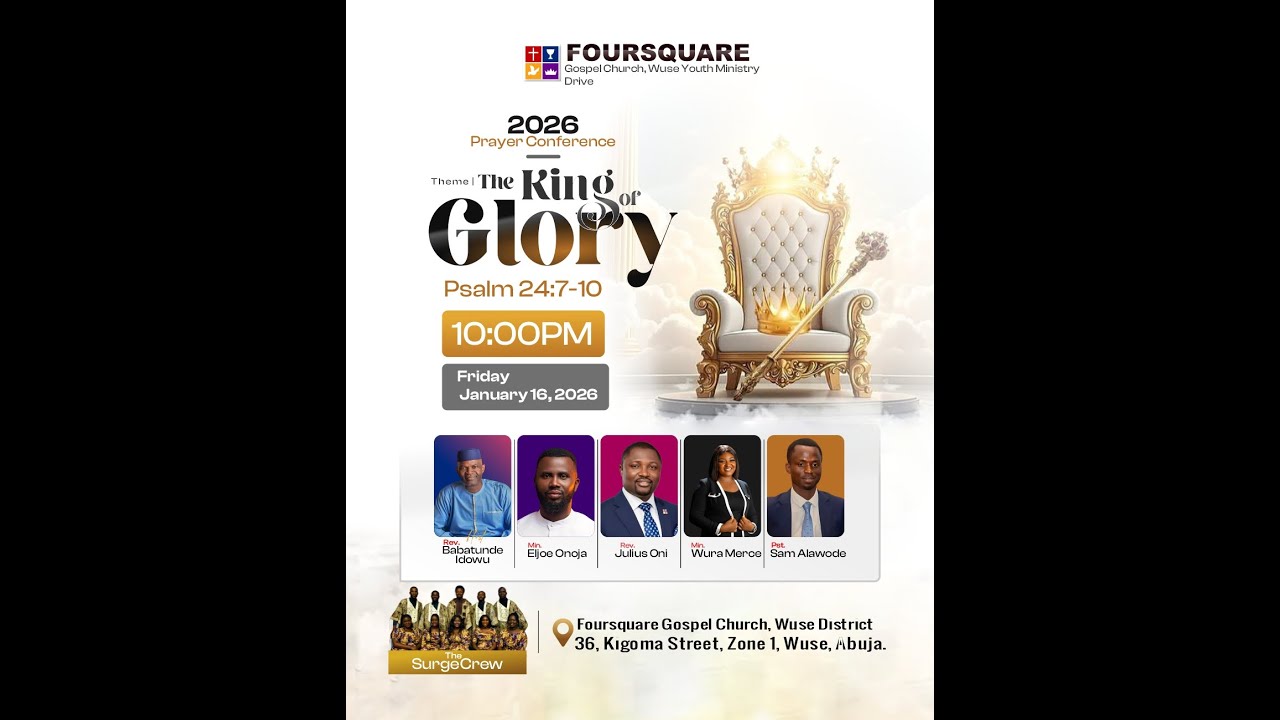 Prayer Conference 2026(The King of Glory) || 16TH January, 2025