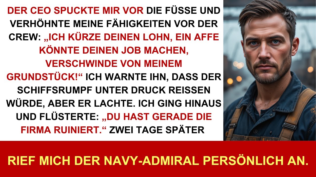 CEO kürzte Lohn: „Ein Affe kann’s!“ Navy-Rumpf riss—Admiral rief; sein Imperium sank im Meer sofort.