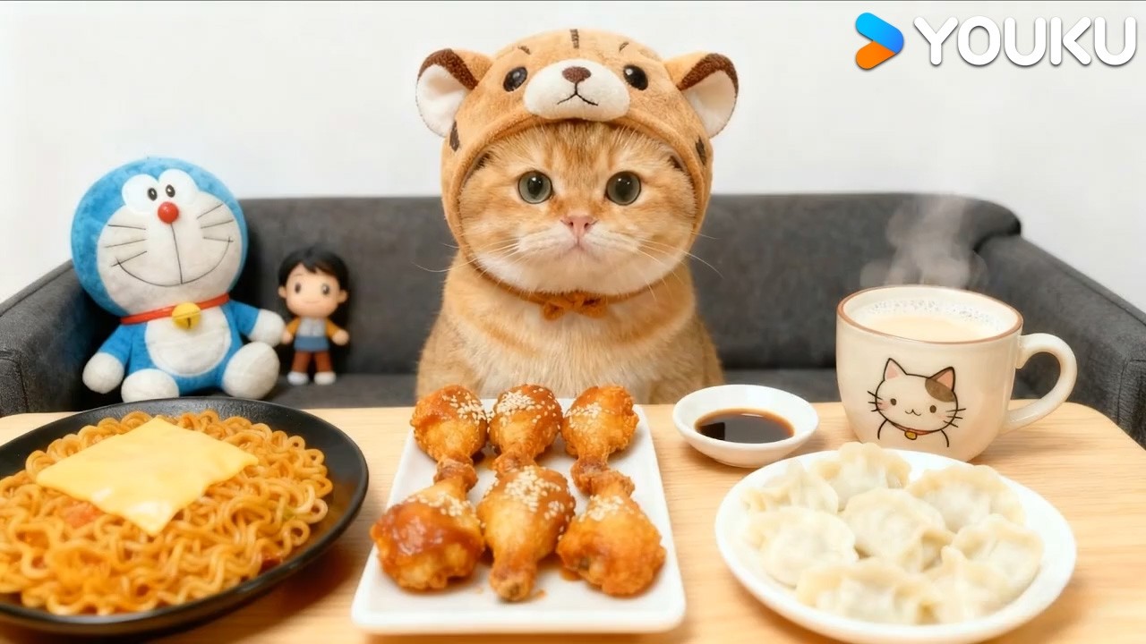 【萌宠猫咪小吃货】EP11-20 猫咪家里有个哆啦A梦 | 可爱猫咪治愈干饭🍚 | YOUKU KIDS | 优酷少儿