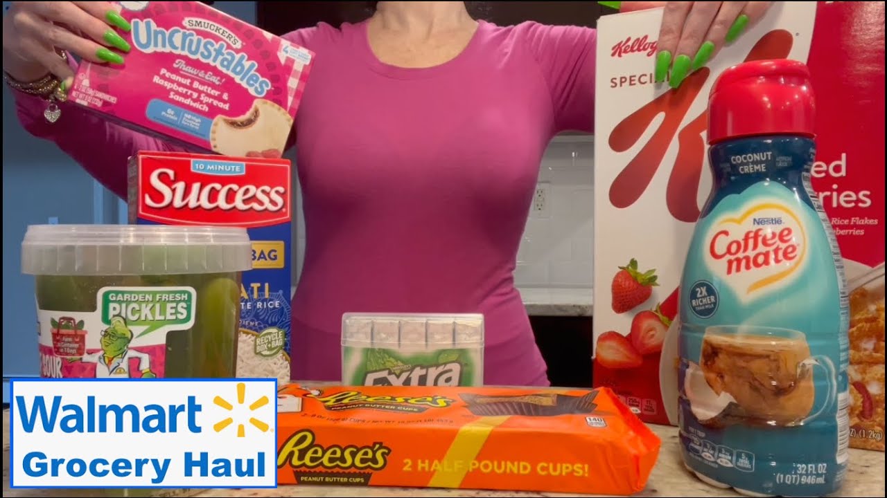 ASMR Gum Chewing Walmart Grocery Haul