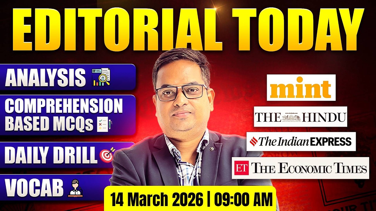 The Hindu Editorial Analysis🔥| 14 March 2026 | Vocabulary, Reading, Grammar | Santosh Sir