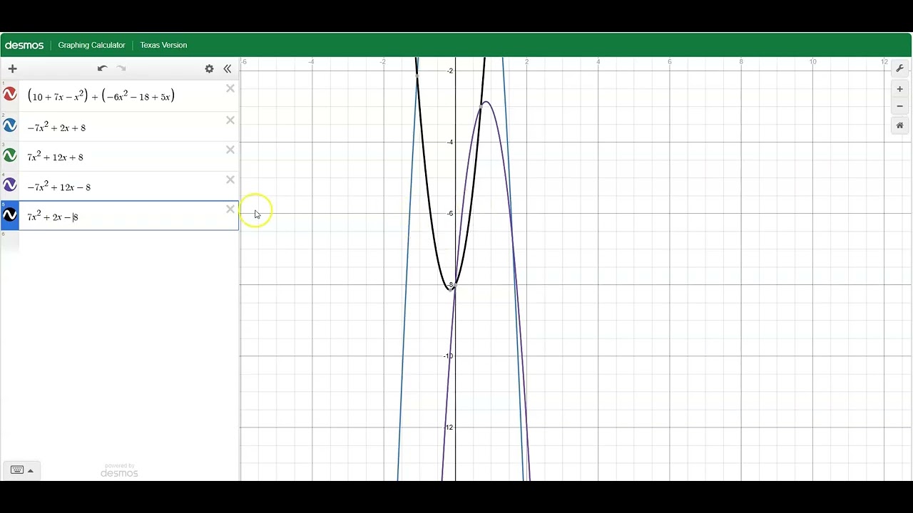 Simplifying Polynomials (DESMOS)