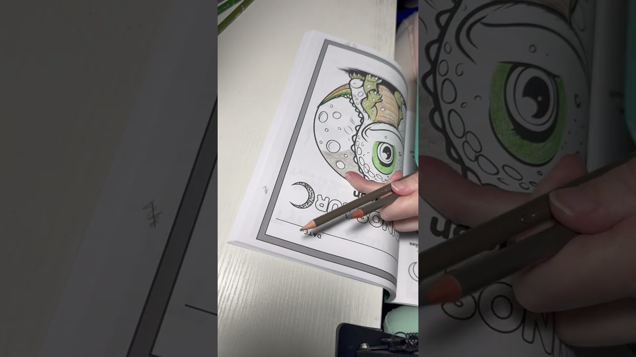 Color a Moon Dinosaur with me, Color a Dino Coloring Book!