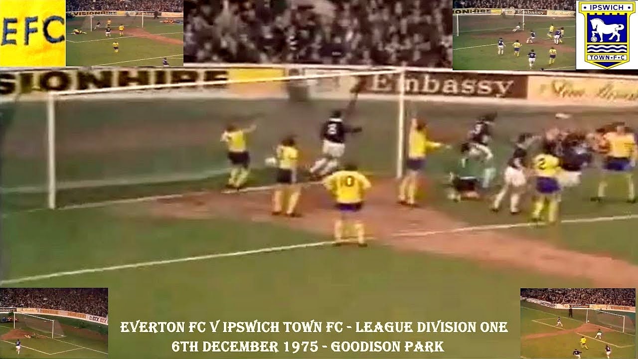 EVERTON FC V IPSWICH TOWN FC – LEAGUE DIVISION ONE – 6TH DECEMBER 1975 – GOODISON PARK - LIVERPOOL