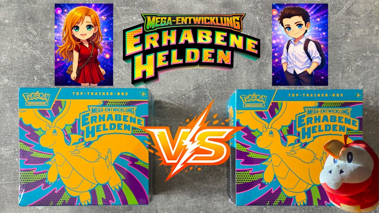 Wir öffnen ERHABENE HELDEN Pokemon Karten Top Trainer Box und machen ein 1v1 Battle / opening
