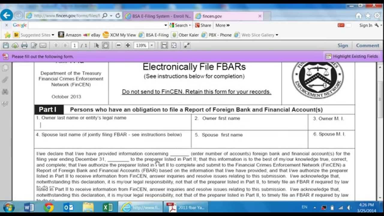 How to File the FBAR Yourself