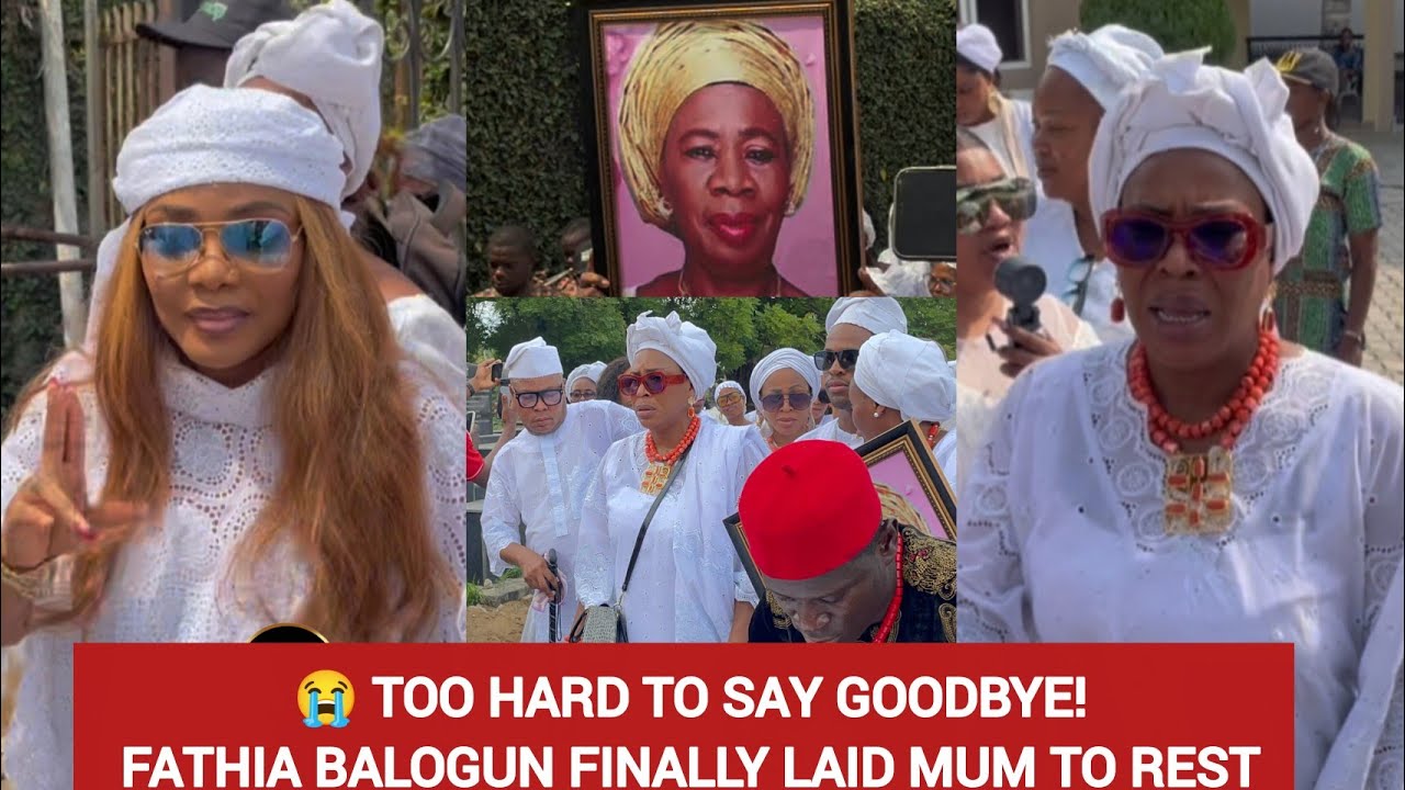 EVEN IN PAIN! IYABO OJO STOOD BY FRIEND FATHIA BALOGUN AS SHE FINALLY LAID MUM TO REST IN IKOYI