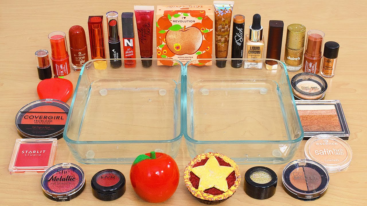 Autumn Slime - Mixing Makeup Eyeshadow Into Slime ASMR - My Best Slime