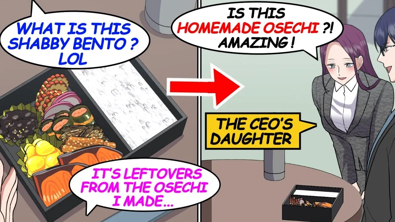 My male coworker makes fun of my bento while I'm saving money. But the CEO's daughter... [Manga]