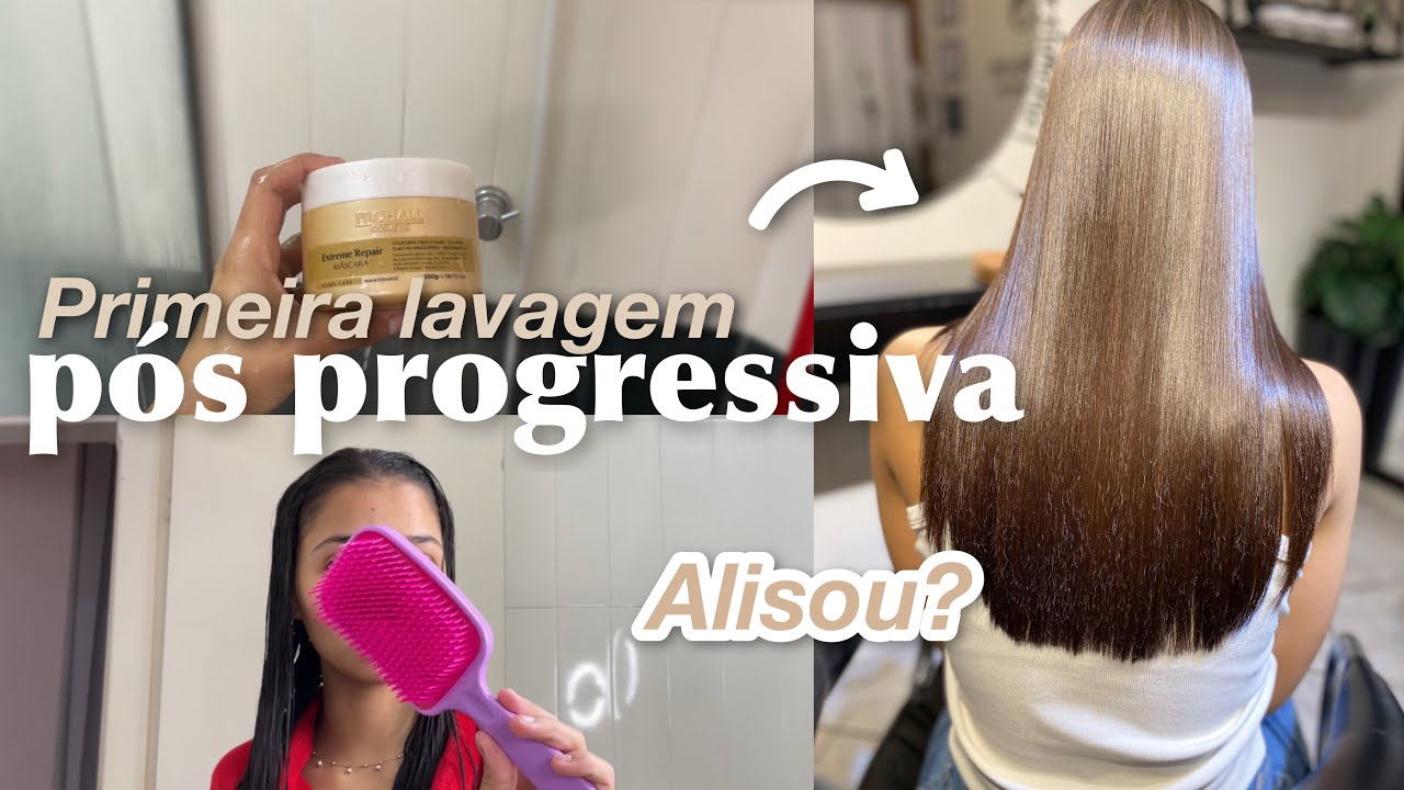 PRIMEIRA LAVAGEM PÓS PROGRESSIVA| como ficou? alisou?🥹