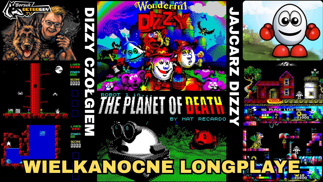 Borsuk Retro Gry TV: WIELKANOCNE LONGPLAYE - WONDERFUL DIZZY + PLANET OF DEATH (ZX Spectrum)