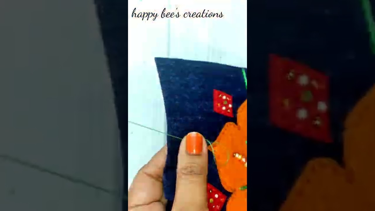 sequins work in felt sheet/