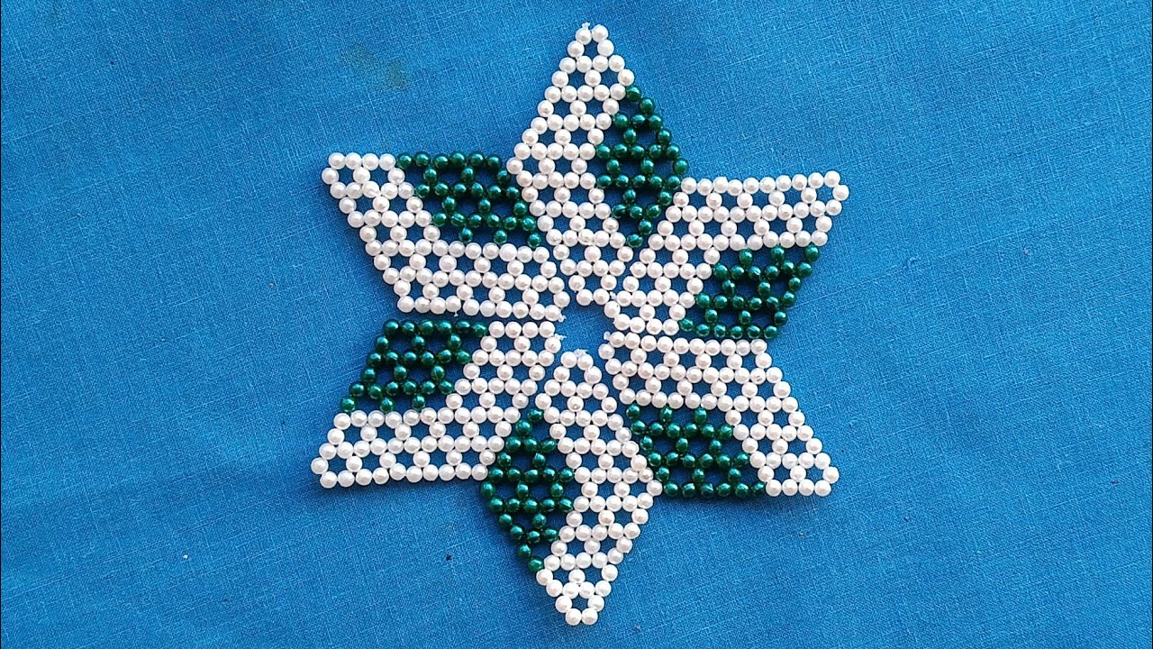 Beaded Rangoli Design | Pearl Beaded Rangoli DIY Easy Beads Table Mat | Beads Craft | Easy Rangoli
