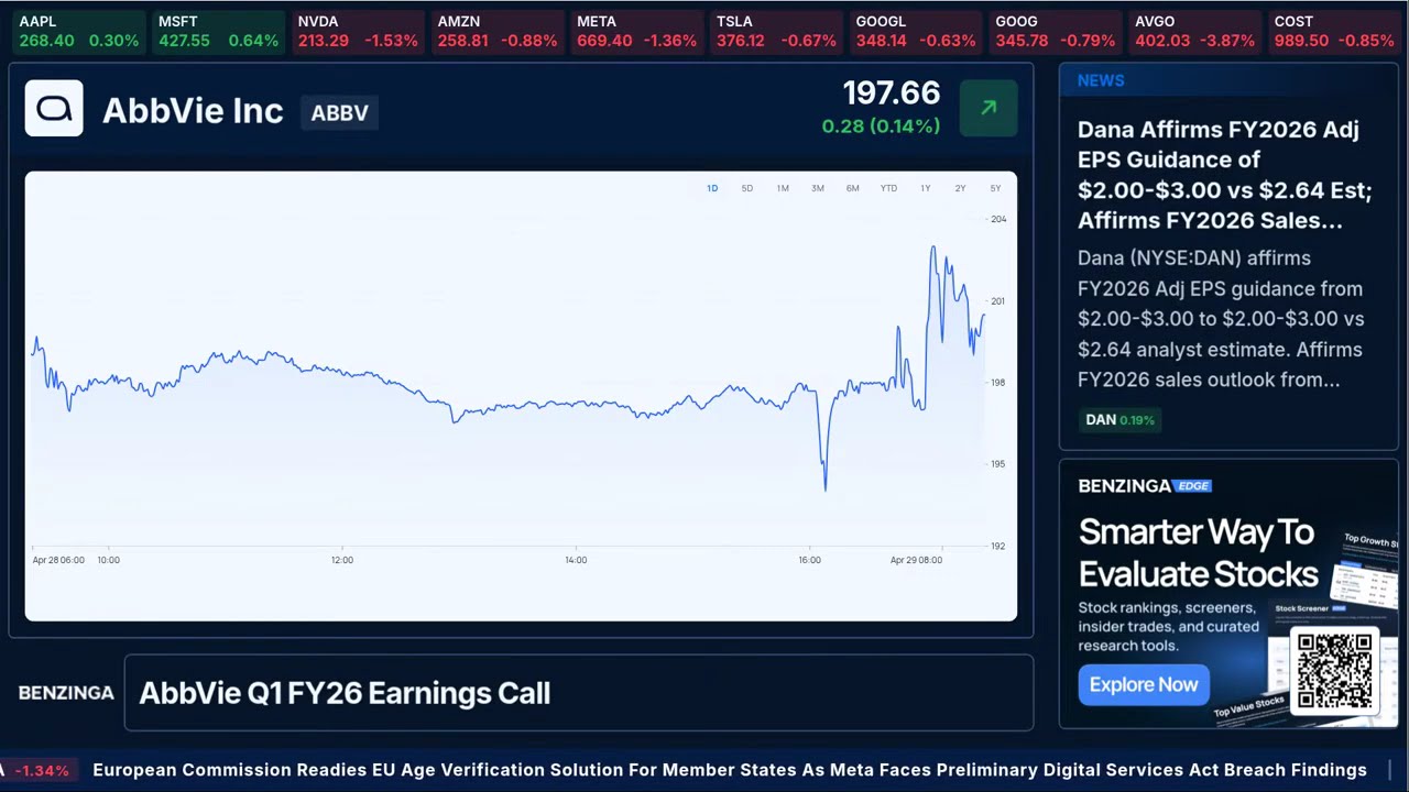 AbbVie Q1 FY26 Earnings Call | $ABBV | 🔴 WATCH LIVE