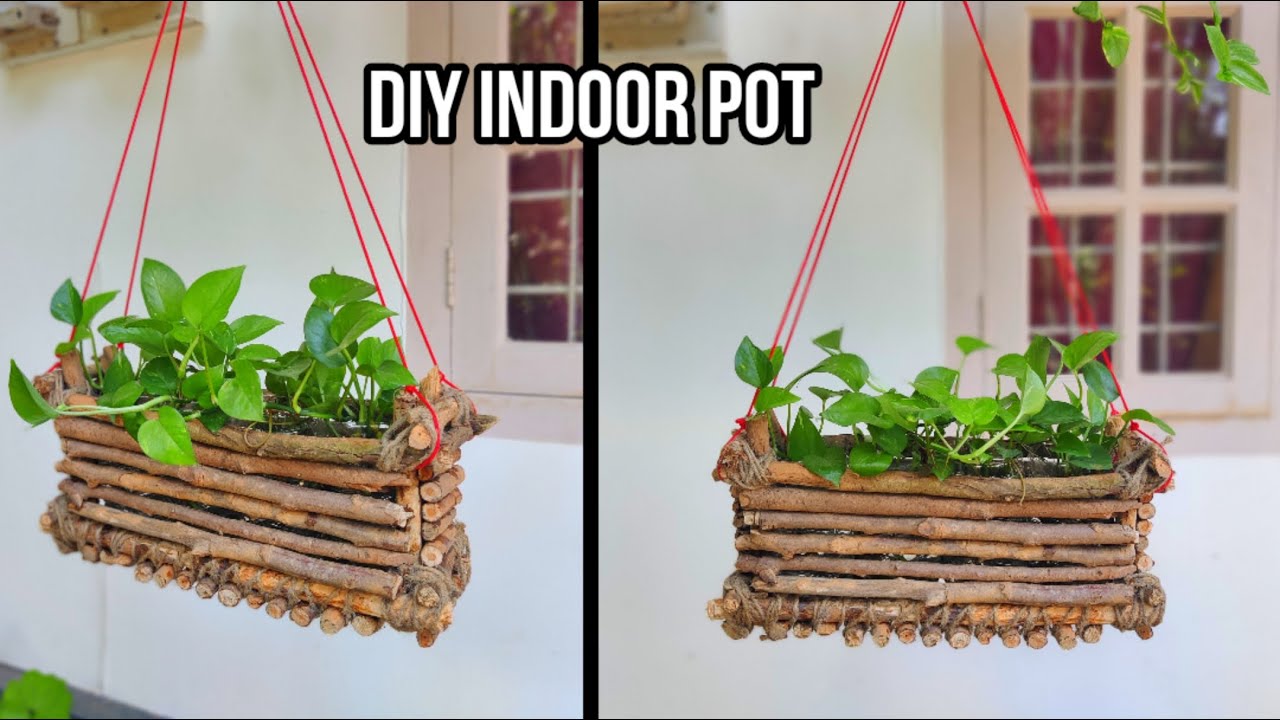 How to make amazing fairy hanging pot at home | DIY wooden planters | Indoor hanging plant ideas