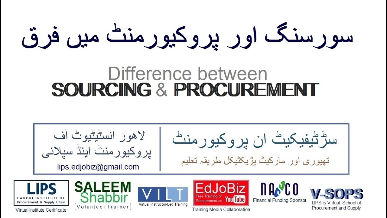 Difference between SOURCING and PROCUREMENT