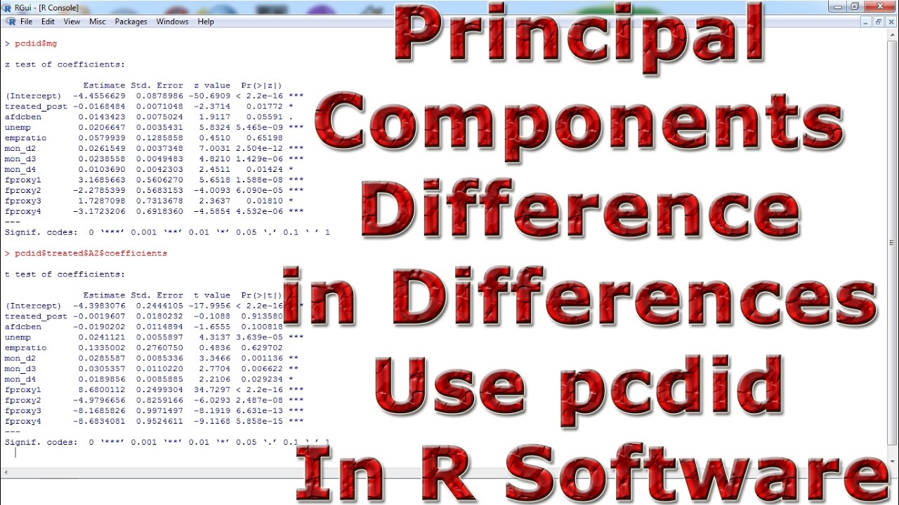 Principal Components Difference-in-Differences Use pcdid With (In) R Software