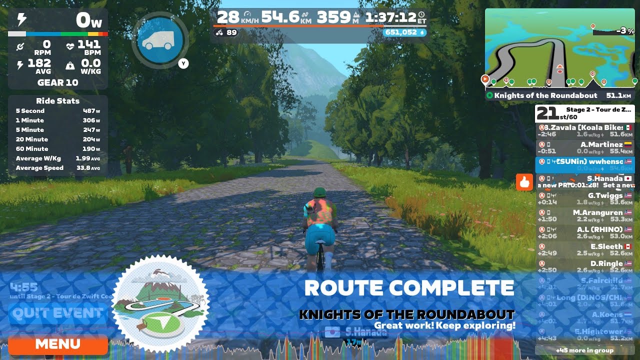 Zwift - Tour de Zwift - Stage 2 - Knights of the Roundabout - Route Badge