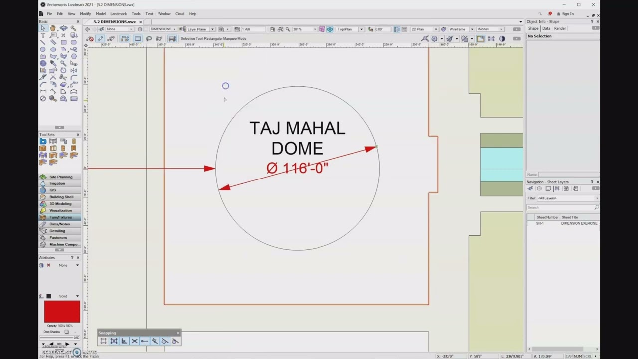 5.2a Radial dimension tool - Vectorworks 2023