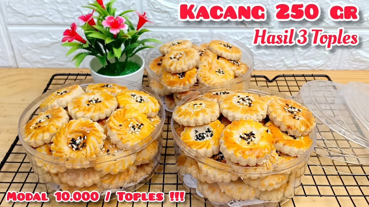 KUE KACANG ENAK LUMER ANTI RAPUH SUPER EKONOMIS HASIL 3 TOPLES UKURAN 500 GR COCOK IDE JUALAN !!!