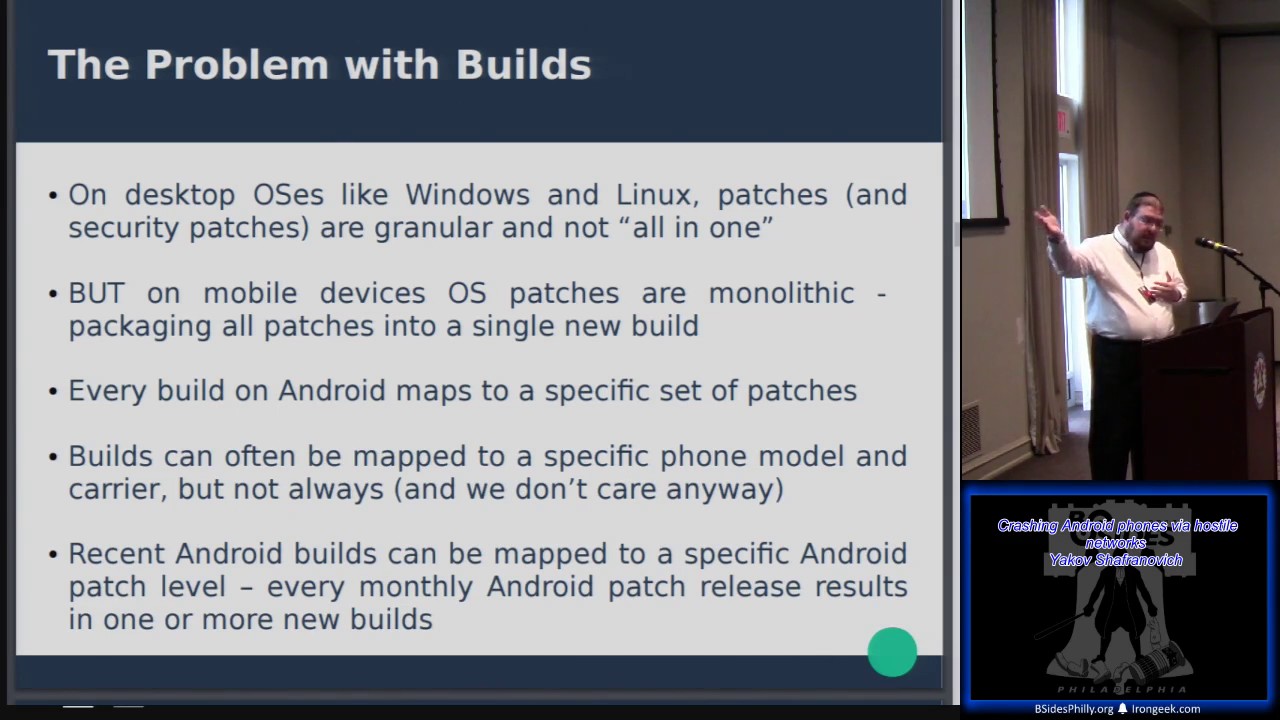 IH00 Crashing Android phones via hostile networks Yakov Shafranovich