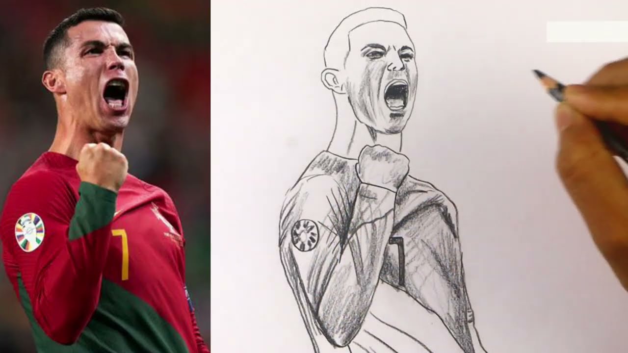 Cristiano Ronaldo Easy Draw 😍 Pencil Sketch Tutorial