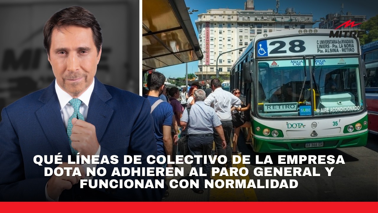 Qué líneas de colectivo de la empresa Dota no adhieren al paro general y funcionan con normalidad